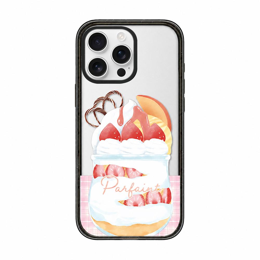 For iPhone 12 Pro Max Matcha Latte Cake Pattern Acrylic TPU Phone Case - Strawberry Parfait Cup - EDA009712821D