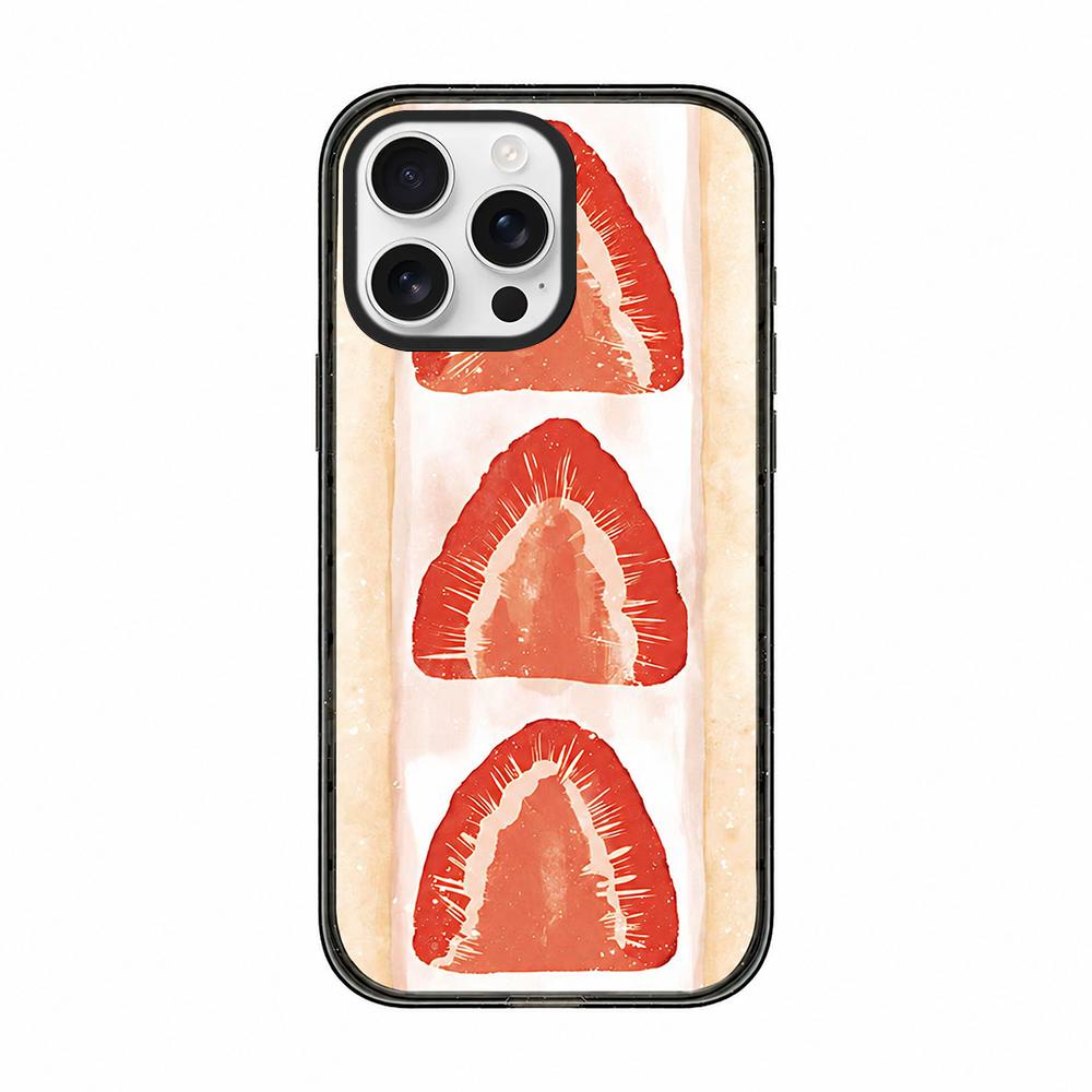 For iPhone 12 Pro Matcha Latte Cake Pattern Acrylic TPU Phone Case - Watercolor Strawberry Toast - EDA009712822E