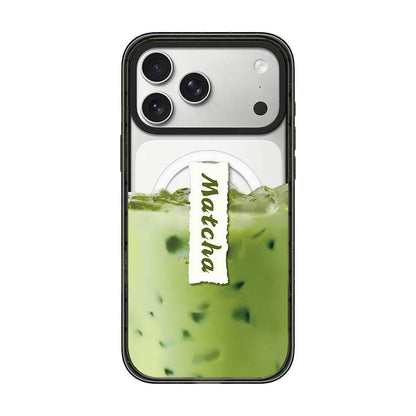 For iPhone 17 Pro Matcha Latte Cake Pattern Magnetic Acrylic TPU Phone Case - Matcha Latte - EDA009713102A