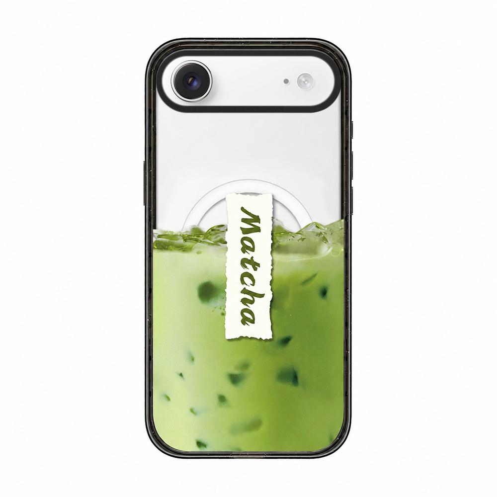 For iPhone Air Matcha Latte Cake Pattern Magnetic Acrylic TPU Phone Case - Matcha Latte - EDA009713104A