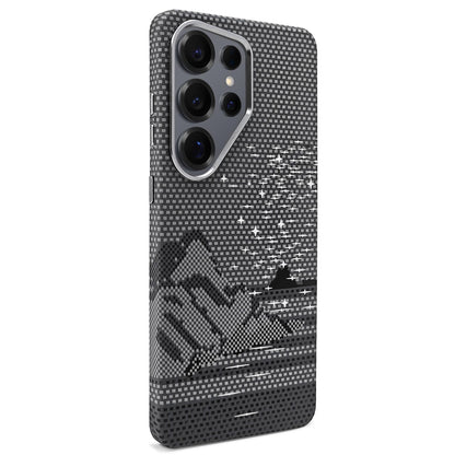 For Galaxy S25 Ultra 5G Kevlar Texture Water Sticker Magnetic Phone Case - Grey - EDA009713201A