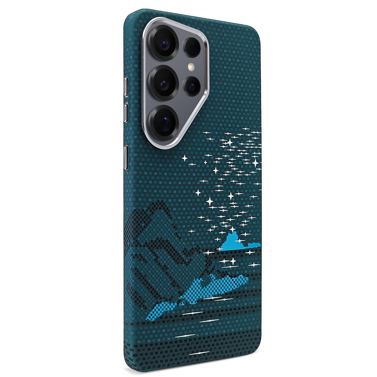 For Galaxy S25 Ultra 5G Kevlar Texture Water Sticker Magnetic Phone Case - Blue - EDA009713201B