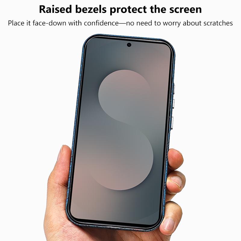 For Galaxy S25 Ultra 5G Kevlar Texture Water Sticker Magnetic Phone Case - Blue - EDA009713201B