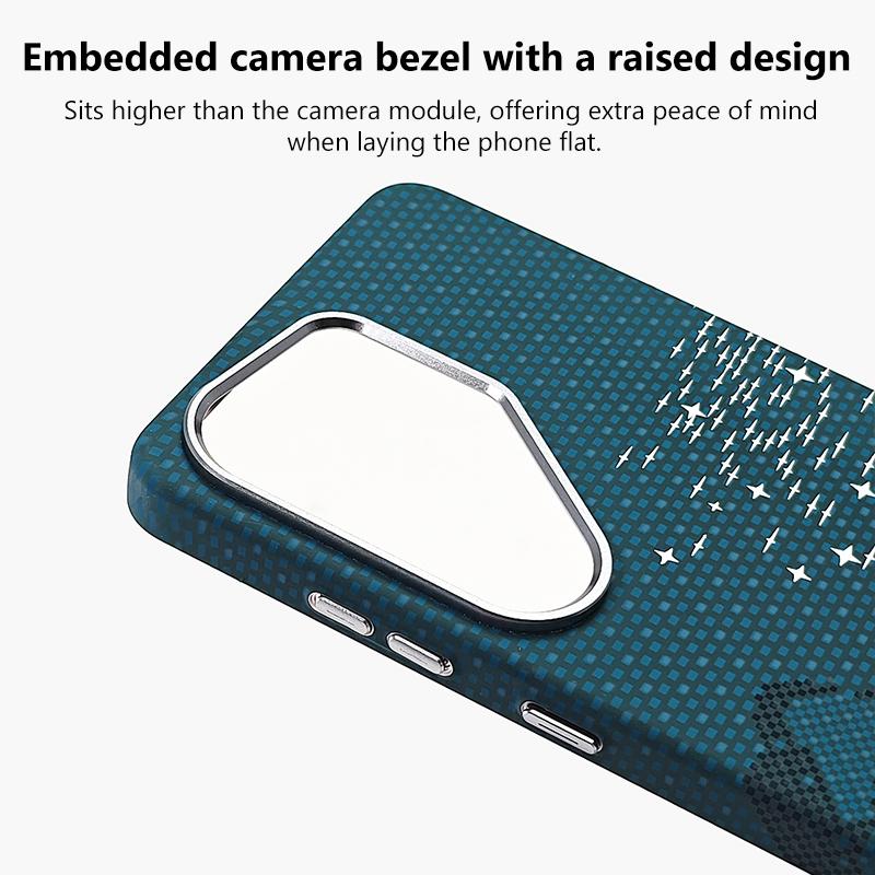 For Galaxy S25 Ultra 5G Kevlar Texture Water Sticker Magnetic Phone Case - Blue - EDA009713201B