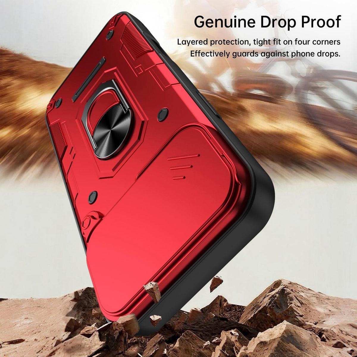 For iPhone 17 Pro Max Nanshan Armor Sliding Camshield Ring Holder Phone Case - Purple - EDA009714301E
