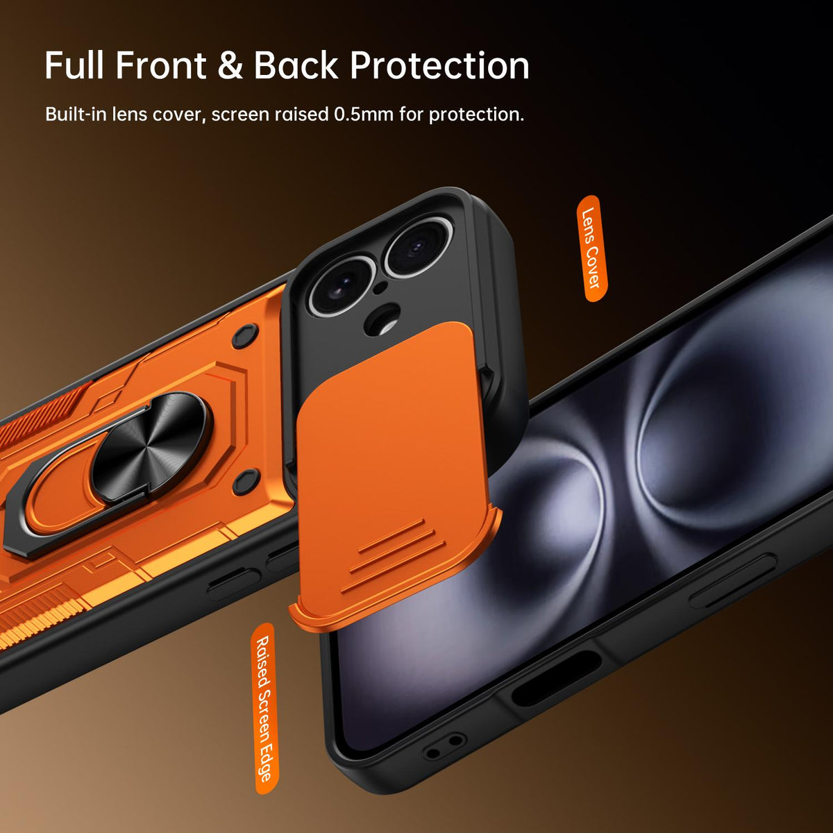 For iPhone 17 Nanshan Armor Sliding Camshield Ring Holder Phone Case - Blue - EDA009714303B