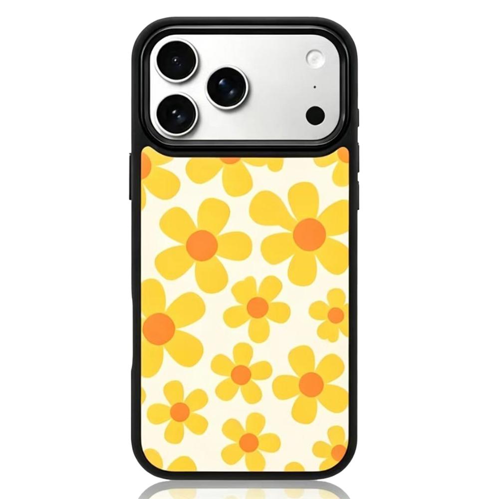 For iPhone 18 Pro Max / 17 Pro Max Bouquet Pattern Anti-Drop PC Silicone Phone Case - Calendula - EDA009714501B