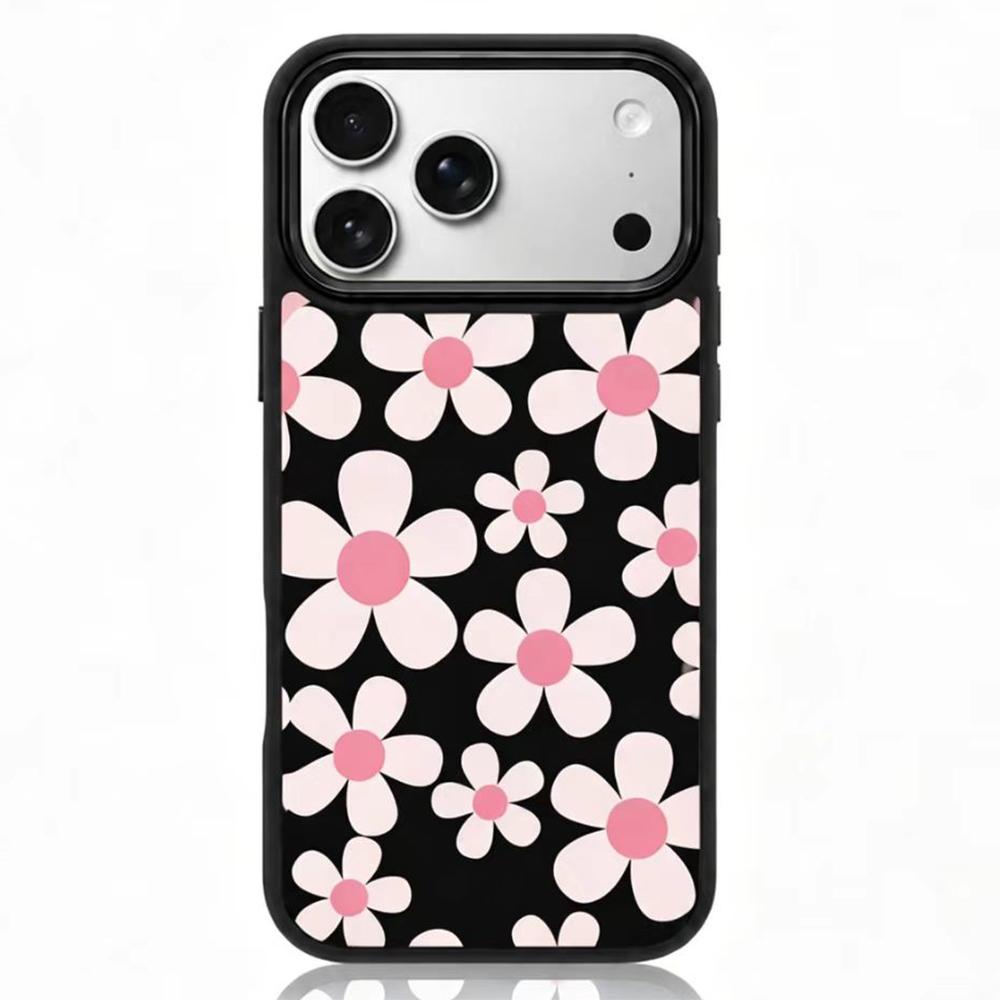 For iPhone 18 Pro /  17 Pro Bouquet Pattern Anti-Drop PC Silicone Phone Case - Cherry Blossoms - EDA009714502A