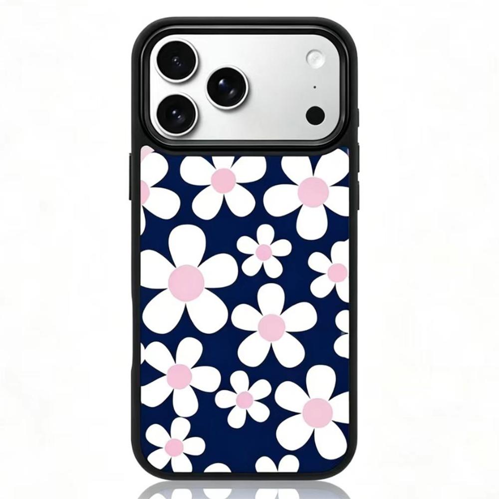 For iPhone 18 Pro /  17 Pro Bouquet Pattern Anti-Drop PC Silicone Phone Case - Misty Blue Flower - EDA009714502D