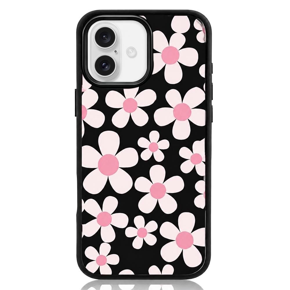 For iPhone 17 Bouquet Pattern Anti-Drop PC Silicone Phone Case - Cherry Blossoms - EDA009714503A