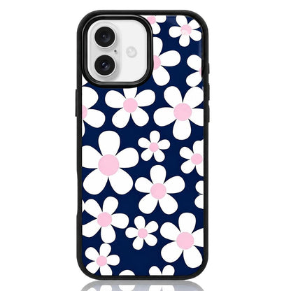 For iPhone 17 Bouquet Pattern Anti-Drop PC Silicone Phone Case - Misty Blue Flower - EDA009714503D
