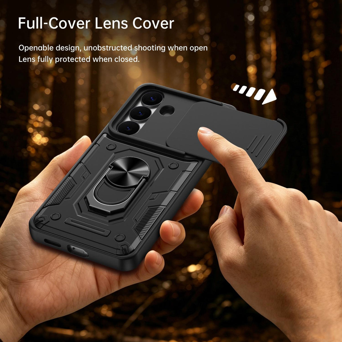 For Galaxy S26+ 5G Nanshan Armor Sliding Camshield Ring Holder Phone Case - Blue - EDA009714703B