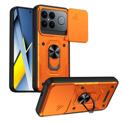For Redmi K90 Pro Max / Poco F8 Ultra Nanshan Armor Sliding Camshield Ring Holder Phone Case(Orange)