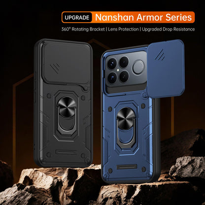 For Redmi K90 Pro Max / Poco F8 Ultra Nanshan Armor Sliding Camshield Ring Holder Phone Case(Orange)