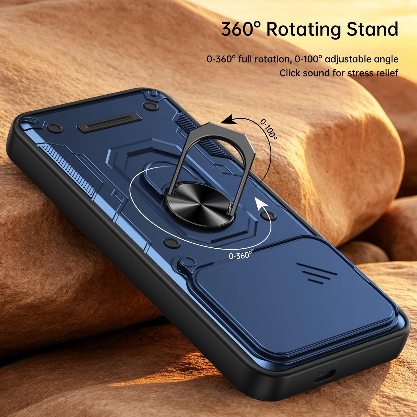 For Redmi K90 Pro Max / Poco F8 Ultra Nanshan Armor Sliding Camshield Ring Holder Phone Case(Orange)