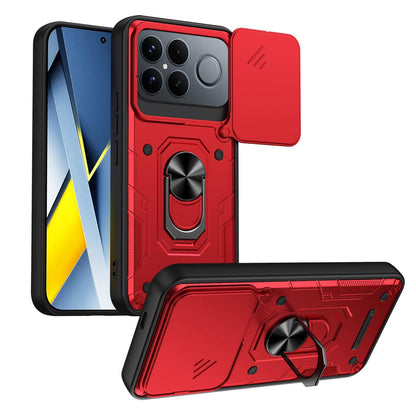 For Redmi K90 Pro Max / Poco F8 Ultra Nanshan Armor Sliding Camshield Ring Holder Phone Case(Red)
