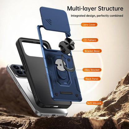 For Redmi K90 Pro Max / Poco F8 Ultra Nanshan Armor Sliding Camshield Ring Holder Phone Case(Red)
