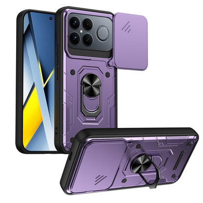 For Redmi K90 Pro Max / Poco F8 Ultra Nanshan Armor Sliding Camshield Ring Holder Phone Case(Purple)