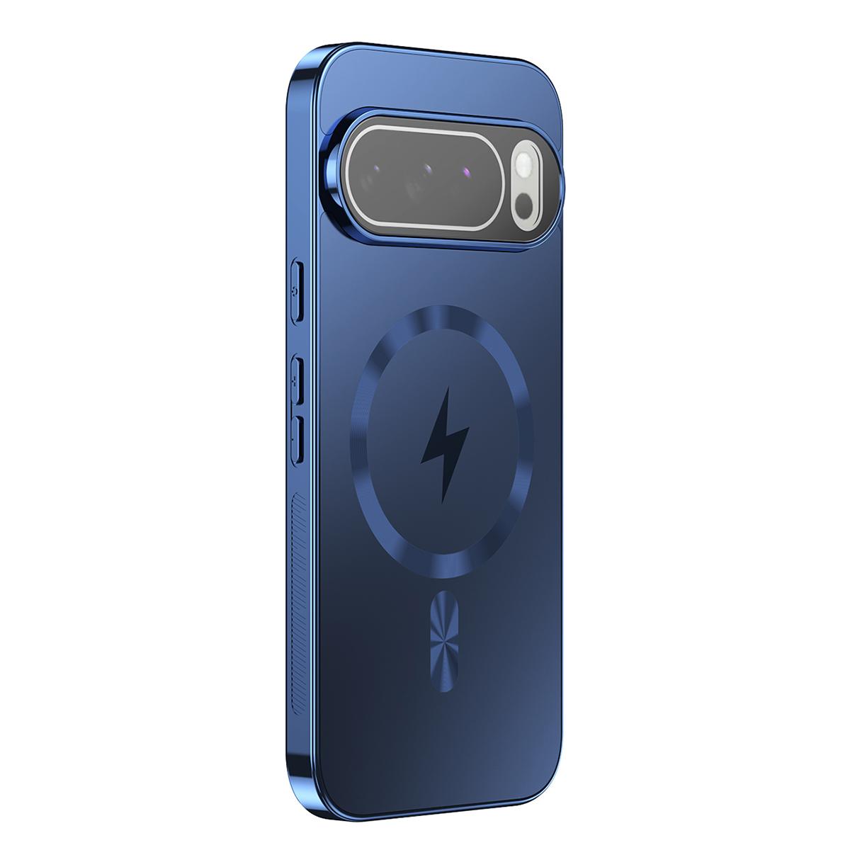 For Google Pixel 10 Vacuum Electroplated Magnetic Phone Case - Navy Blue - EDA009716601D