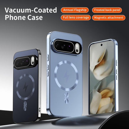 For Google Pixel 10 Vacuum Electroplated Magnetic Phone Case - Navy Blue - EDA009716601D