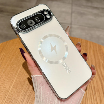 For Google Pixel 9 Pro XL Vacuum Electroplated Magnetic Phone Case - White - EDA009716602B