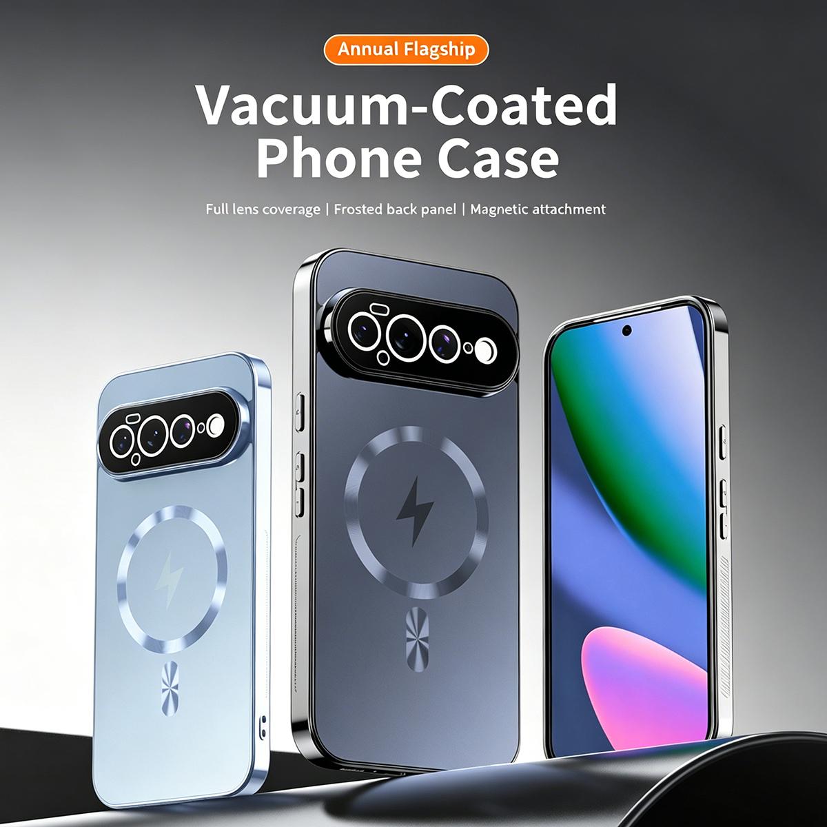 For Google Pixel 11 Pro XL Vacuum Electroplated Magnetic Phone Case - Light Blue - EDA009716603C