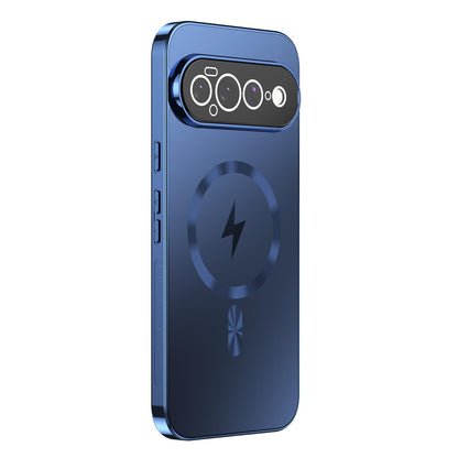 For Google Pixel 11 Pro XL Vacuum Electroplated Magnetic Phone Case - Navy Blue - EDA009716603D