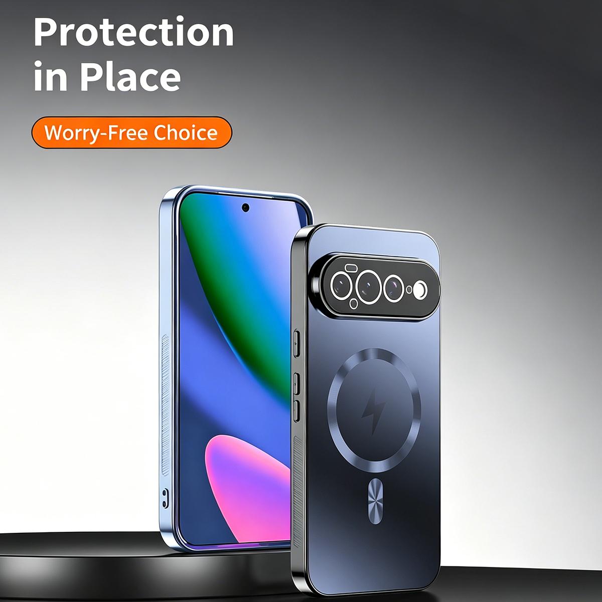 For Google Pixel 11 Pro XL Vacuum Electroplated Magnetic Phone Case - Green - EDA009716603F