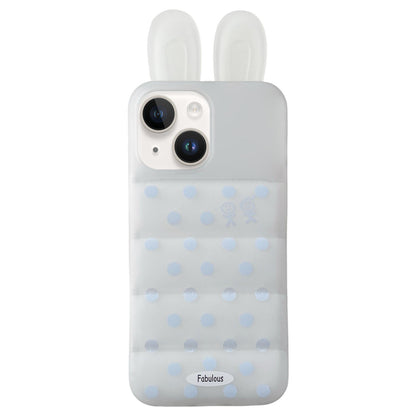For iPhone 15 Bunny Ears Puffer Dots Figure TPU Phone Case - Translucent - EDA009717007A