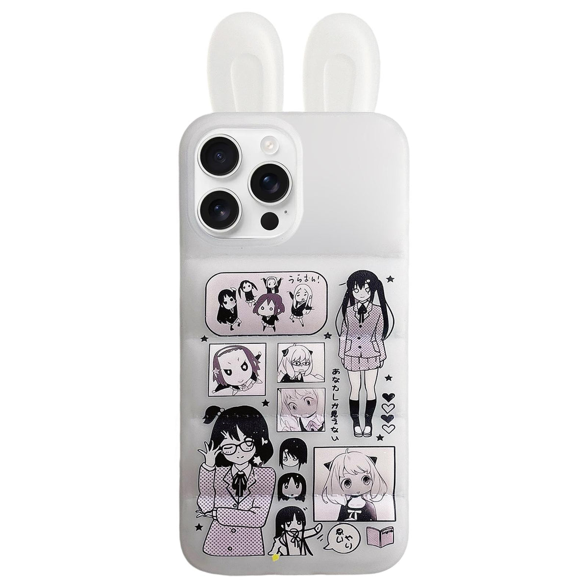 For iPhone 14 Pro Max Bunny Ears Puffer Cartoon Characters TPU Phone Case - Blazer Girl - EDA009717406C