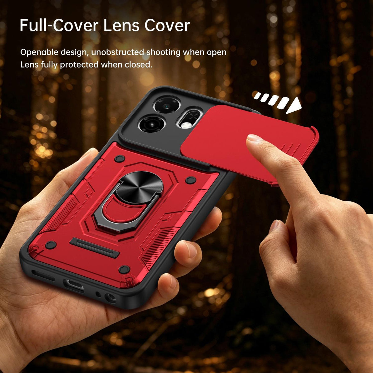 For Itel A100C 4G Nanshan Armor Sliding Camshield Ring Holder Phone Case - Purple - EDA009718102E