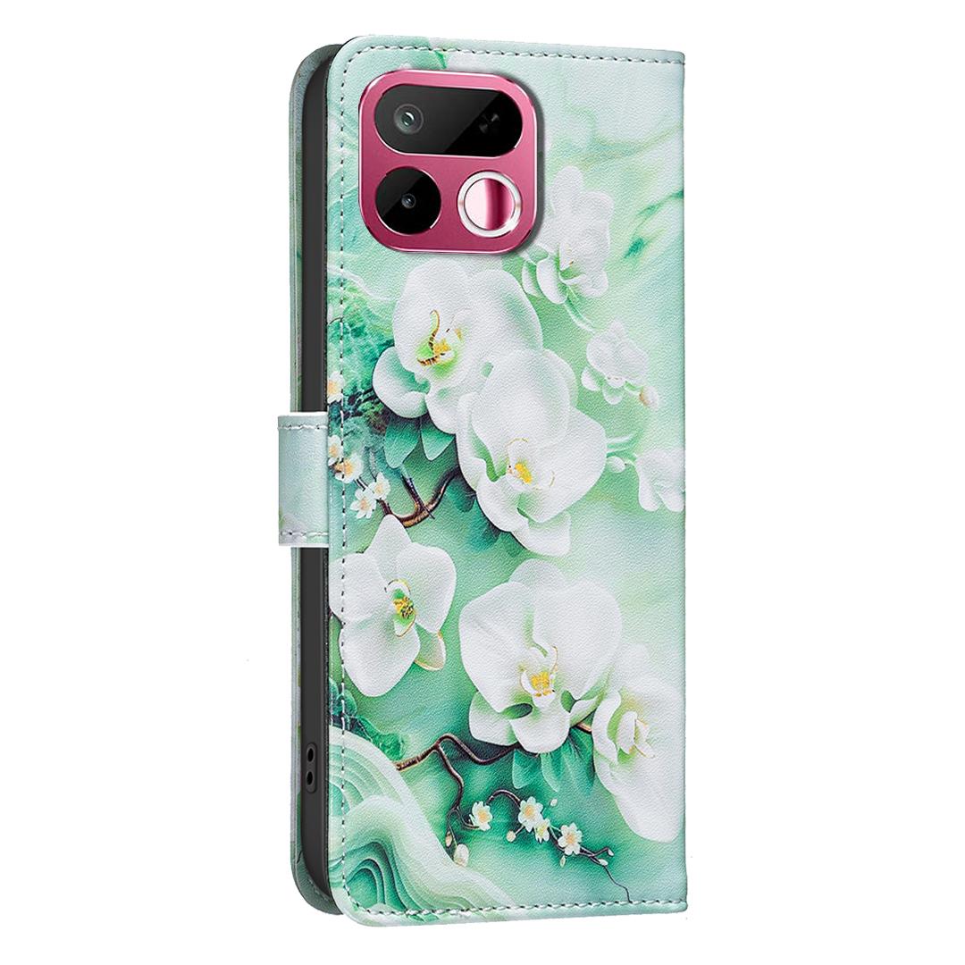 For Realme 16T 5G BF42 Color Painting Leather Phone Case - Pink Flower - EDA009718301A