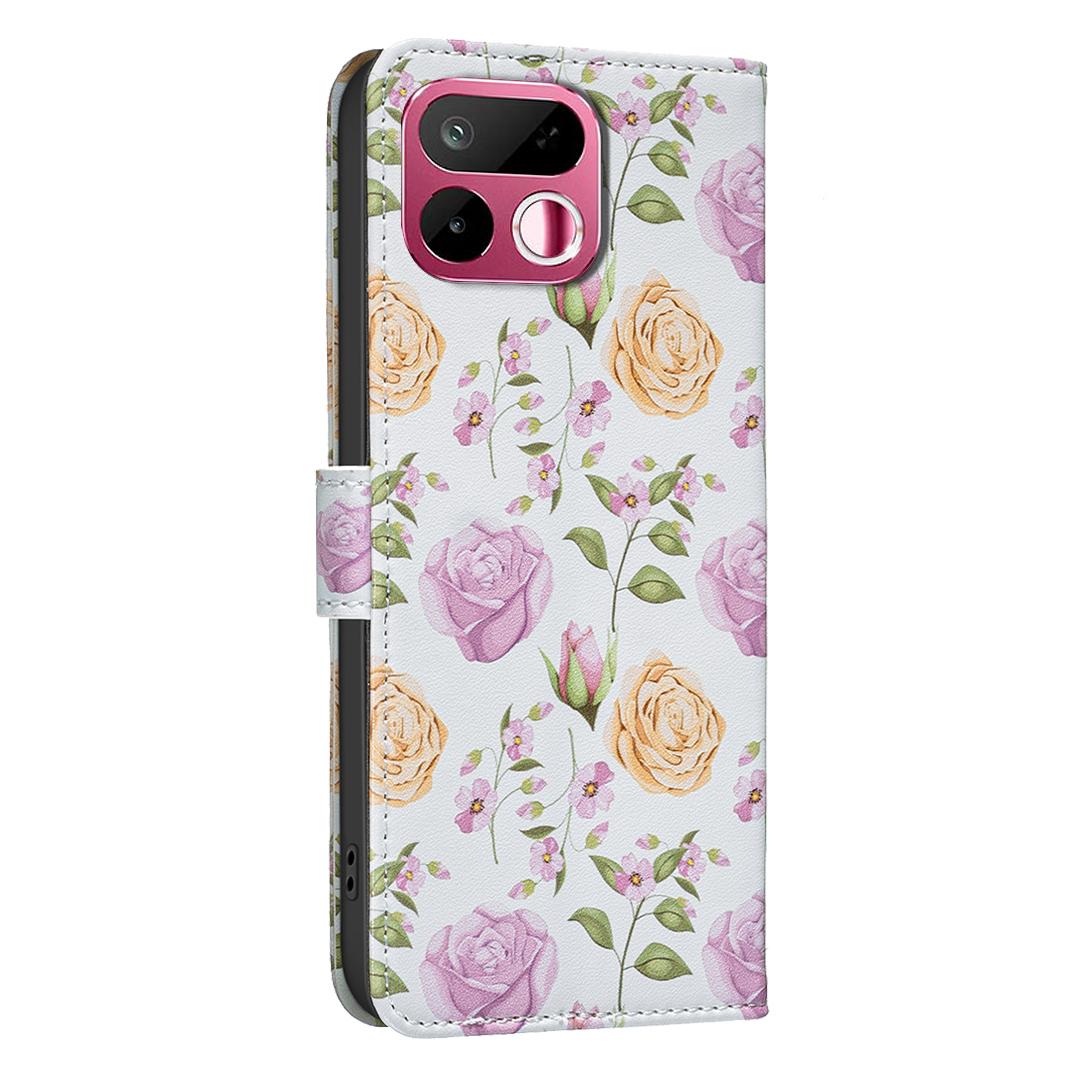 For Realme 16T 5G BF42 Color Painting Leather Phone Case - Yellow Rose - EDA009718301D