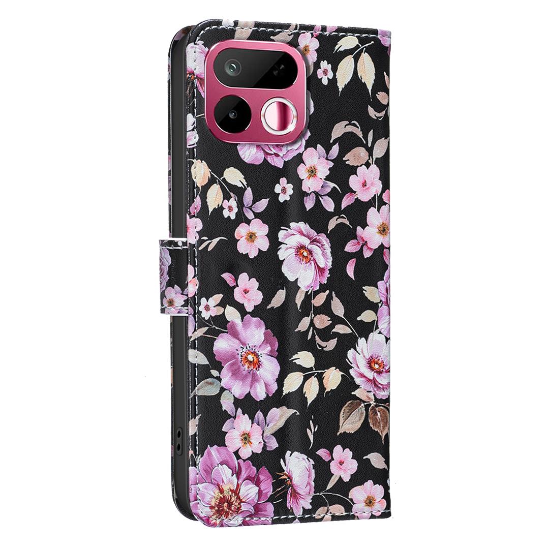 For Realme 16T 5G BF42 Color Painting Leather Phone Case - Rose - EDA009718301E