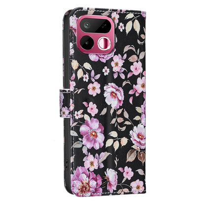 For Realme 16T 5G BF42 Color Painting Leather Phone Case - Rose - EDA009718301E