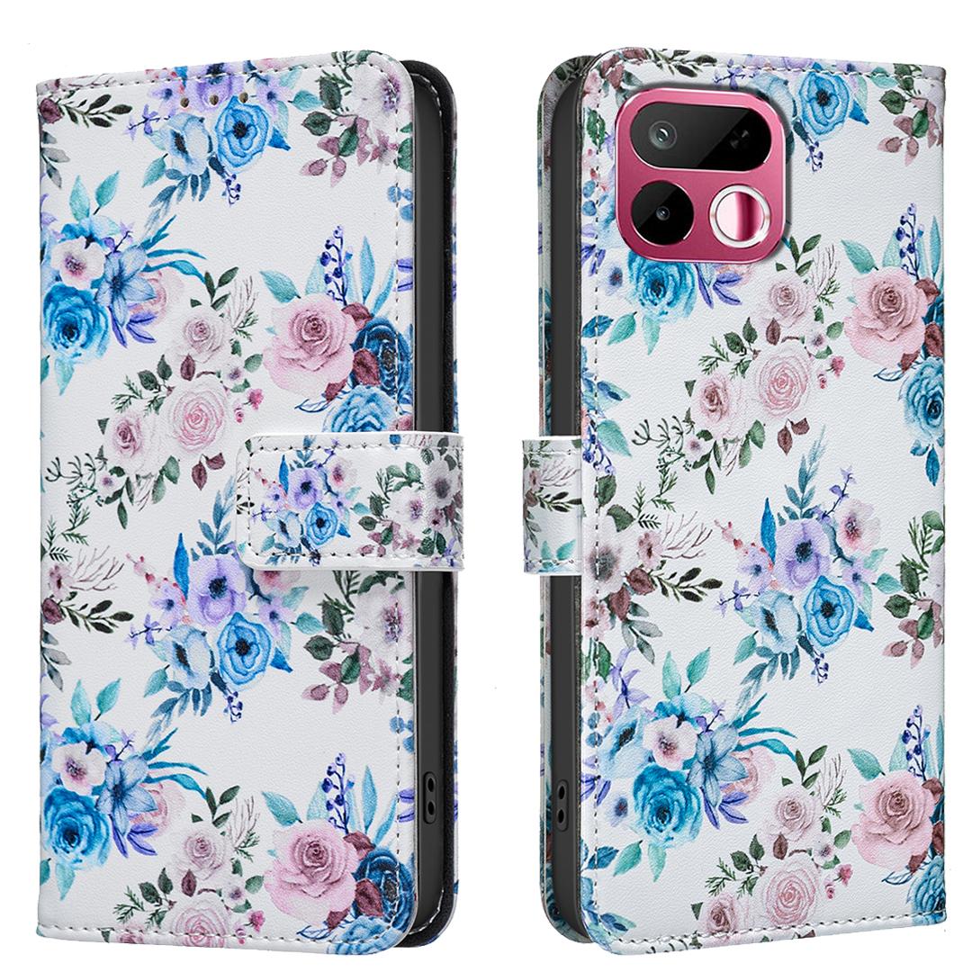 For Realme 16T 5G BF42 Color Painting Leather Phone Case - Floral - EDA009718301F