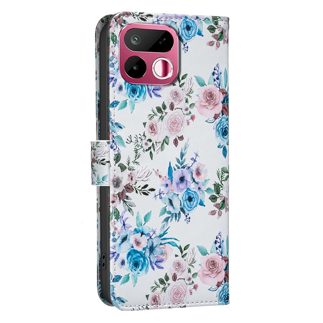 For Realme 16T 5G BF42 Color Painting Leather Phone Case - Floral - EDA009718301F