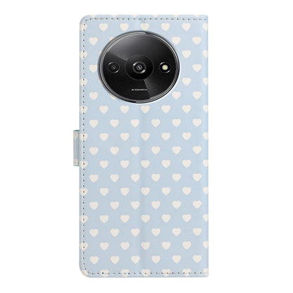 For Redmi A3 Hearts Pattern Buckle Vegan Leather Phone Case with Strap - Blue Hearts - EDA009718703E