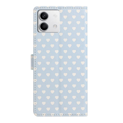 For Redmi Note 13 Hearts Pattern Buckle Vegan Leather Phone Case with Strap - Blue Hearts - EDA009718712E