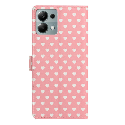 For Redmi Note 13 Pro 4G Hearts Pattern Buckle Vegan Leather Phone Case with Strap - Pink Hearts - EDA009718713B