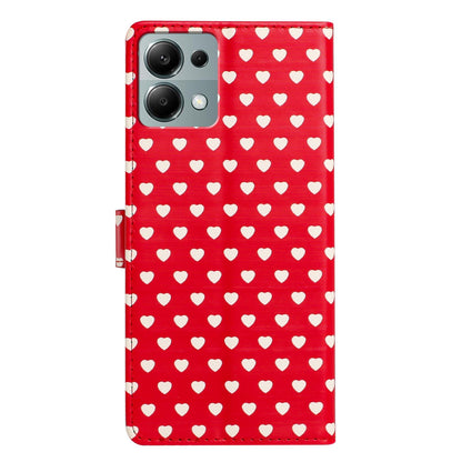 For Redmi Note 13 Pro 4G Hearts Pattern Buckle Vegan Leather Phone Case with Strap - Red Hearts - EDA009718713C