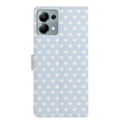 For Redmi Note 13 Pro 4G Hearts Pattern Buckle Vegan Leather Phone Case with Strap - Blue Hearts - EDA009718713E