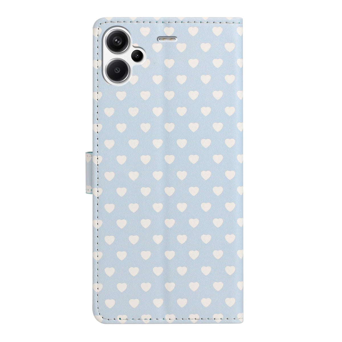 For Redmi Note 13 Pro+ Hearts Pattern Buckle Vegan Leather Phone Case with Strap - Blue Hearts - EDA009718715E
