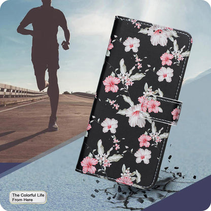 For Xiaomi 17T Pro 5G BF42 Color Painting Leather Phone Case - Red Flower - EDA009718801B