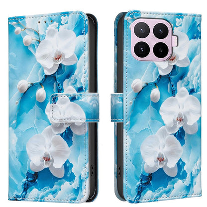 For Xiaomi 17T Pro 5G BF42 Color Painting Leather Phone Case - Blue Flower - EDA009718801C