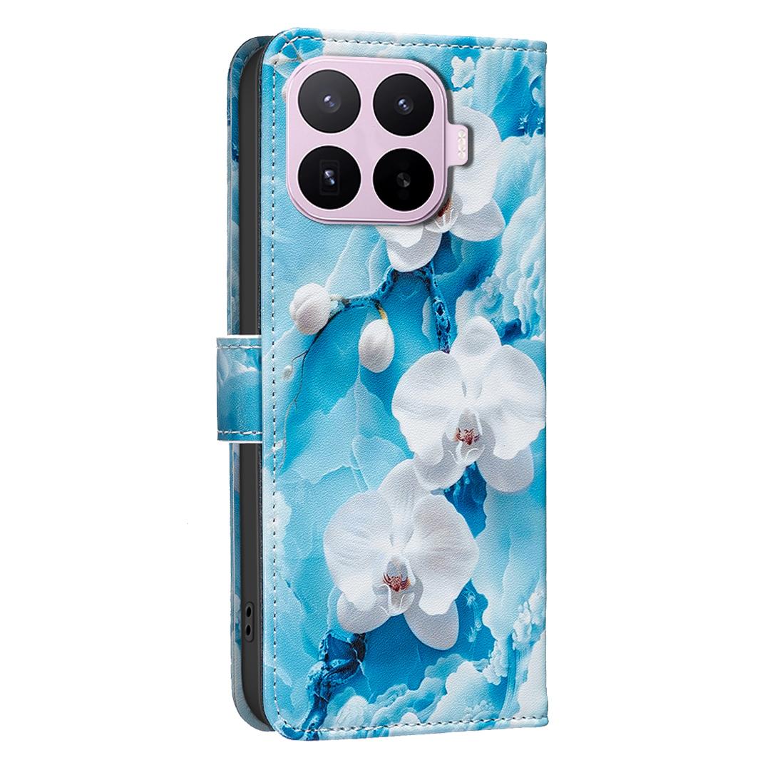For Xiaomi 17T Pro 5G BF42 Color Painting Leather Phone Case - Blue Flower - EDA009718801C