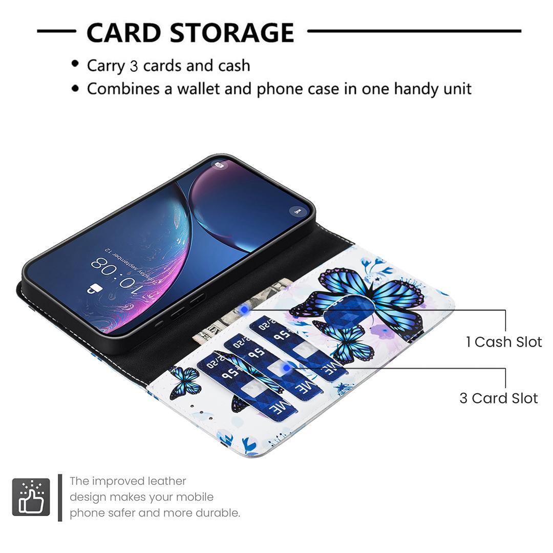 For Xiaomi 17T Pro 5G BF42 Color Painting Leather Phone Case - Blue Butterfly - EDA009718801H
