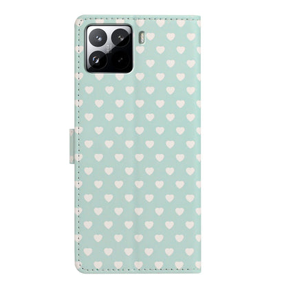 For Xiaomi 15S Pro Hearts Pattern Buckle Vegan Leather Phone Case with Strap - Mint Green Hearts - EDA009719506D