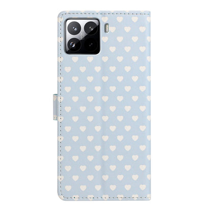 For Xiaomi 15S Pro Hearts Pattern Buckle Vegan Leather Phone Case with Strap - Blue Hearts - EDA009719506E