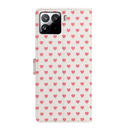 For Xiaomi 15S Pro Hearts Pattern Buckle Vegan Leather Phone Case with Strap - Beige Hearts - EDA009719506F